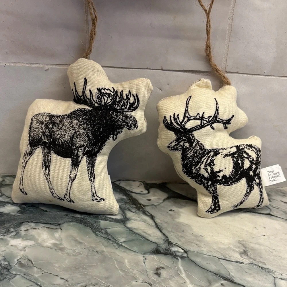 Stag Deer & Moose Fabric Ornaments Target Wondershop